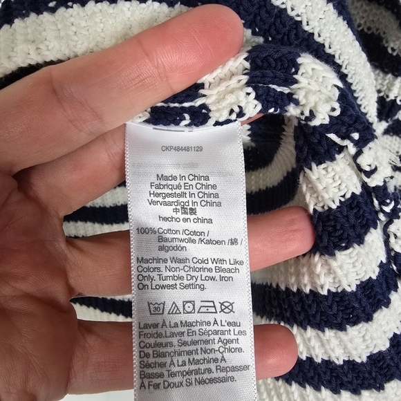 Madewell White And Navy Ribbed Half-Zip Sweater in Stripe - Picture 10 of 12